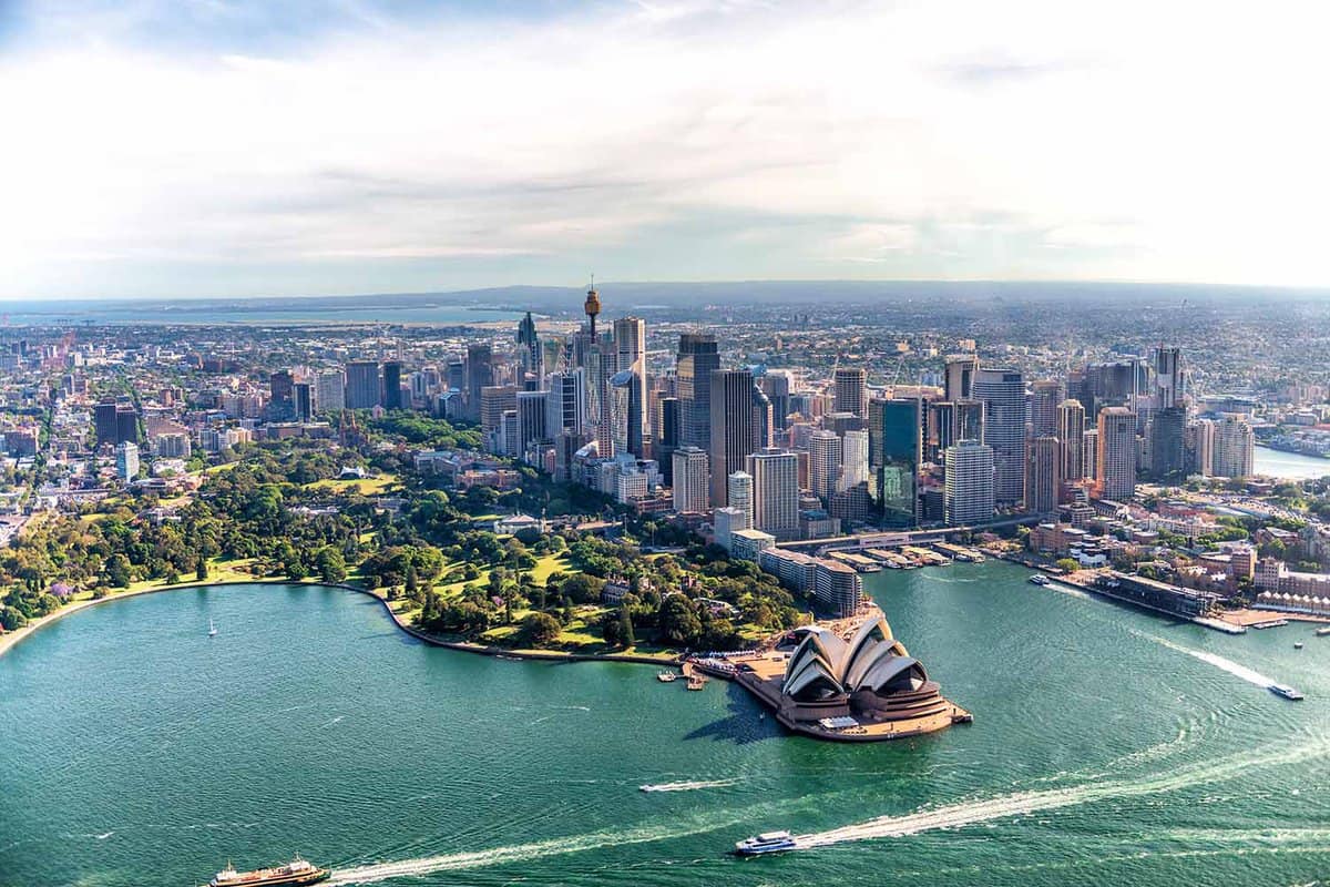 Sydney skyline from above.