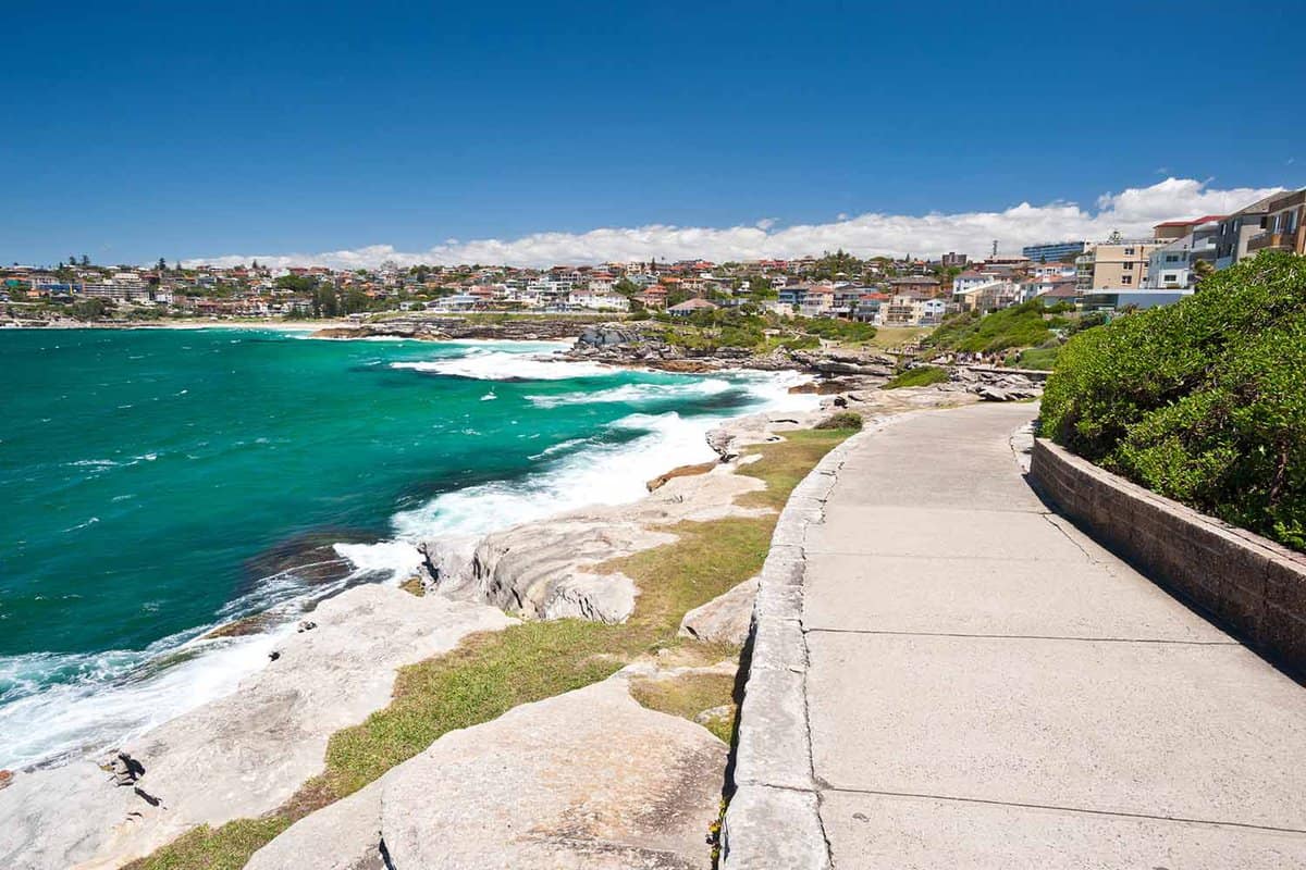 A walkway leading around from Bondi to Tamarama beach