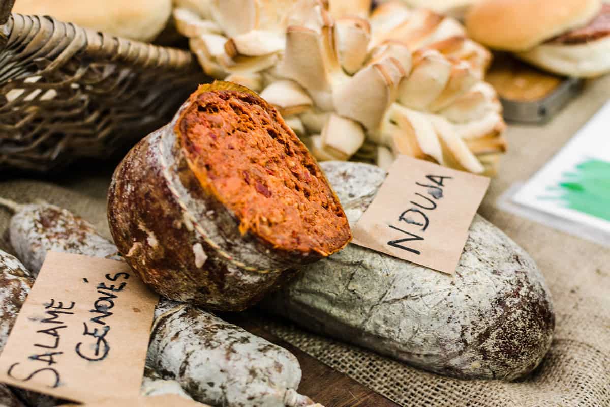 Nduja, a spicy spreadable sausage from the south of Italy