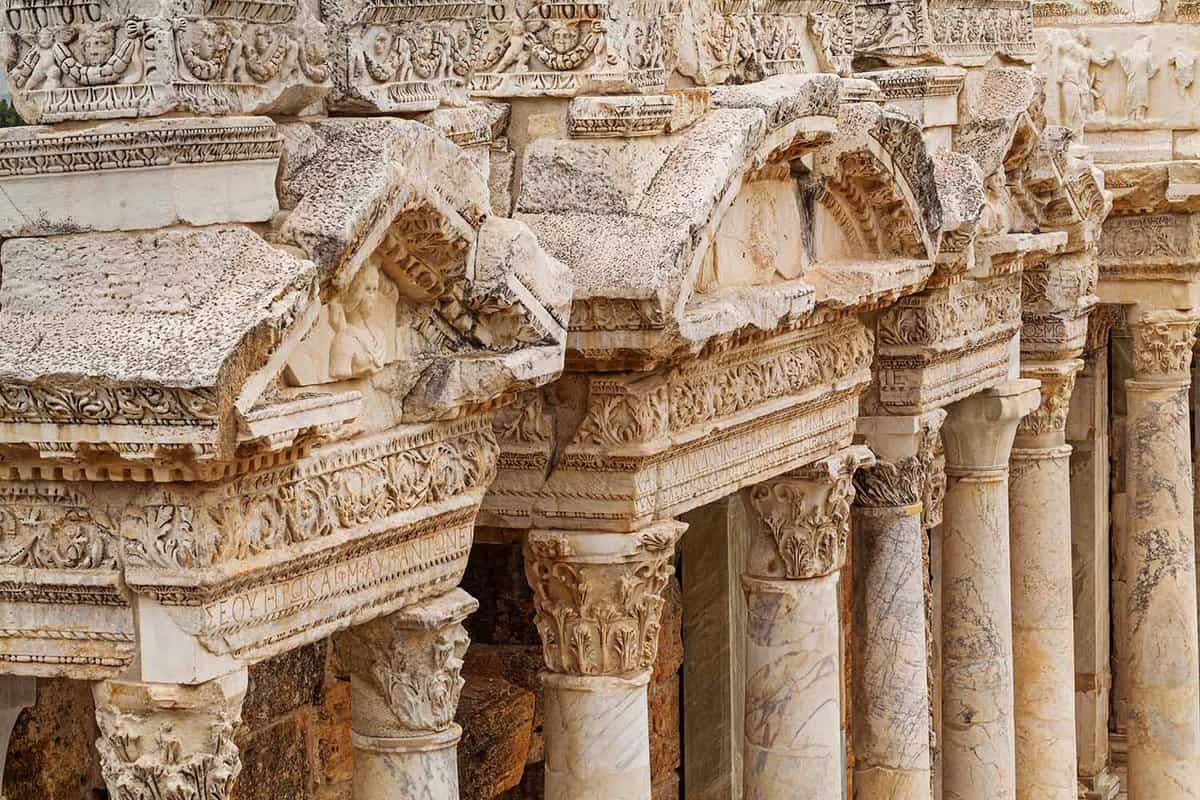Pediment and columns of an ancient temple