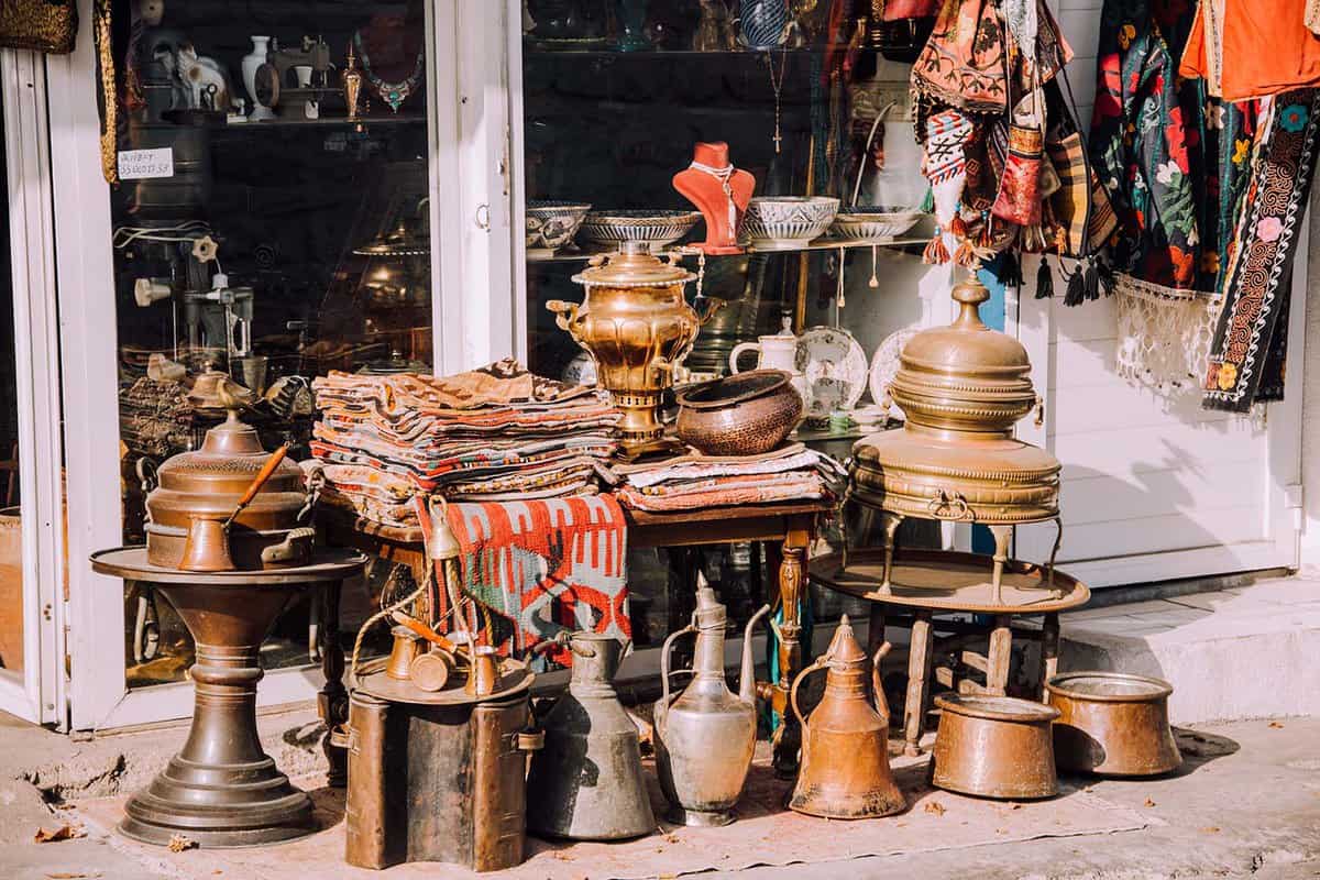 Authentic antique items for sale in the market