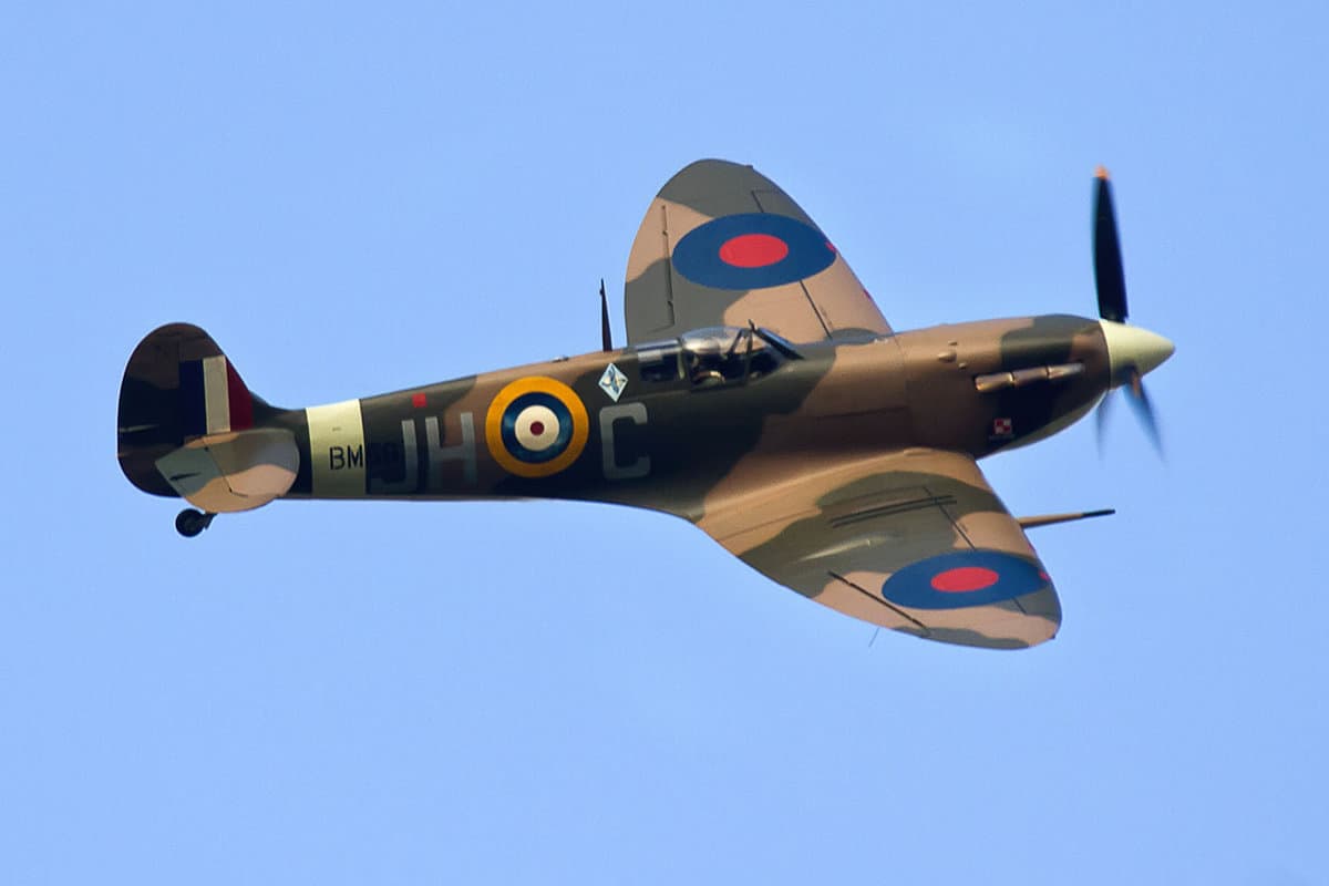 Spitfire airplane flying