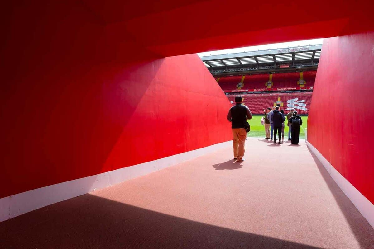 looking down the players tunnel