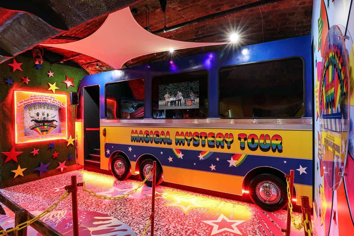 Magical Mystery tour bus in the museum