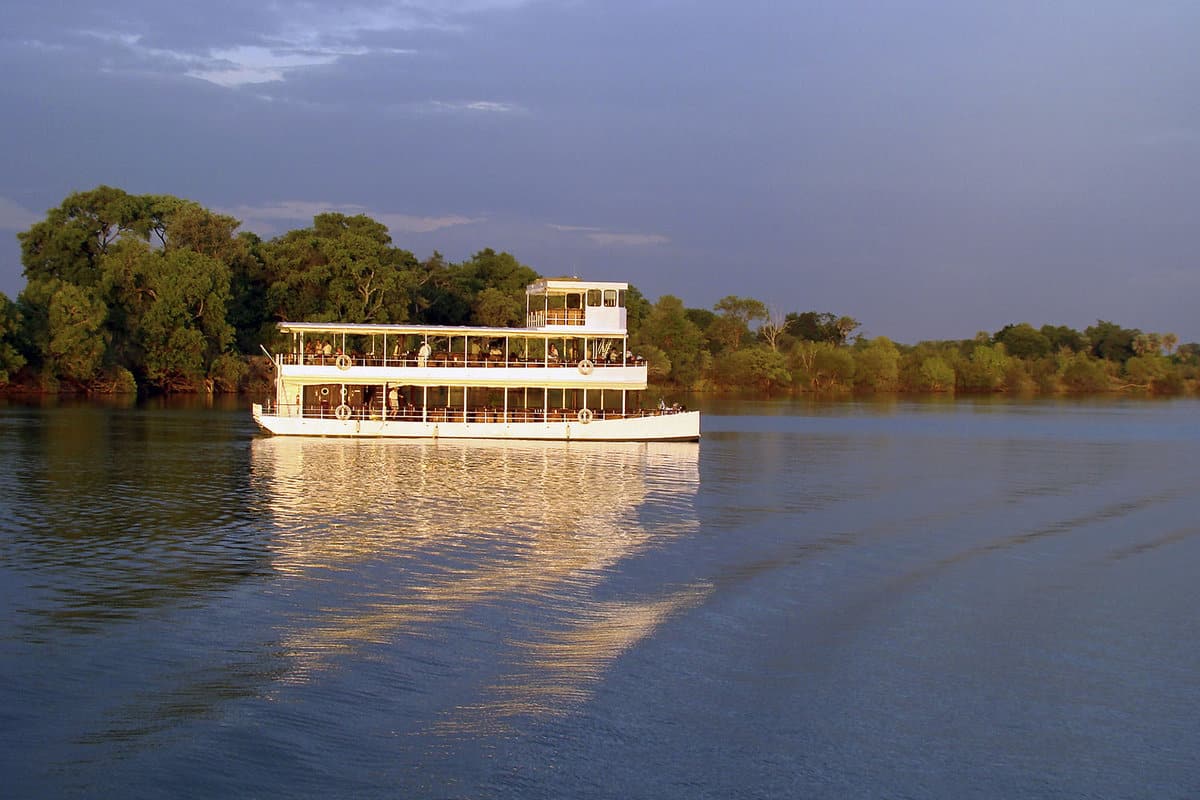 A large river cruise on the river Zambezi