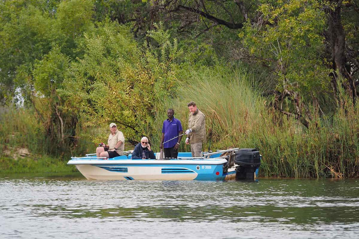 Fishing on the Zambezi river for tiger fish