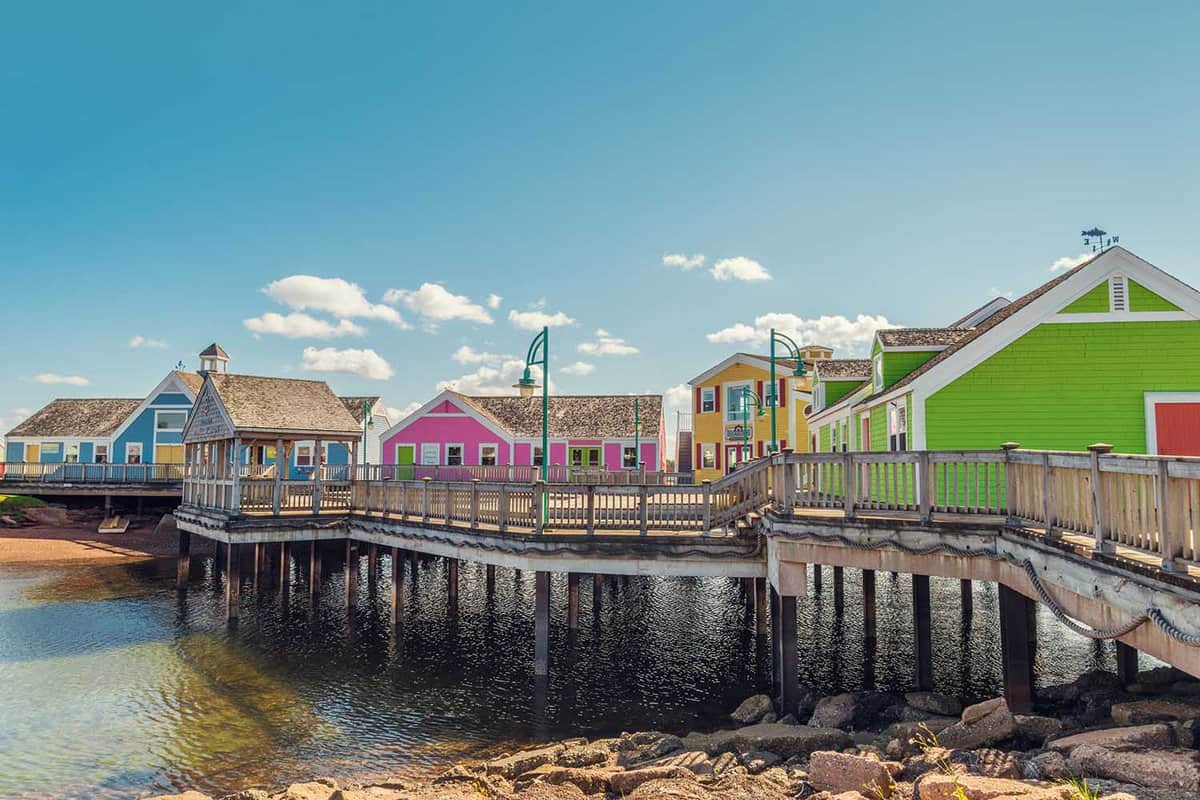 pier with colourful houses on