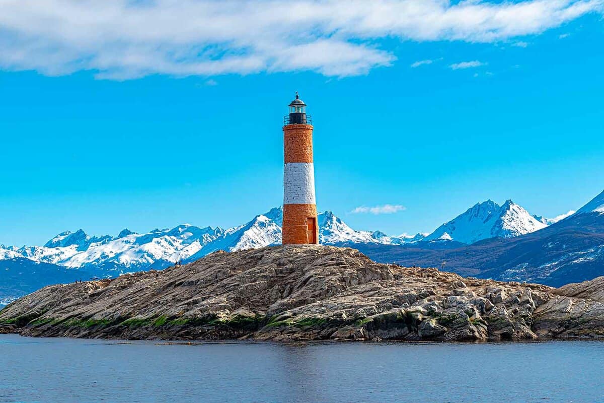 Lone lighthouse on rocky point