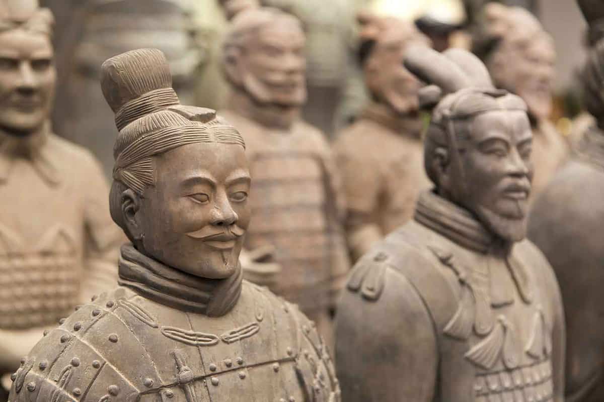 Close up of several warriors